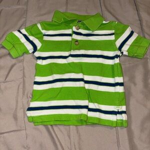 Place Bright Green and Navy Striped Polo